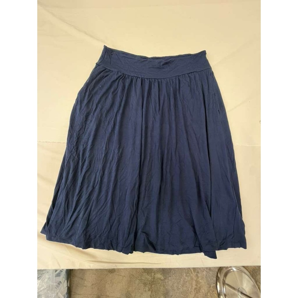 Amazon Essentials Navy Blue Knit Pull-On Midi‎ Skirt XXL Casual Stretch